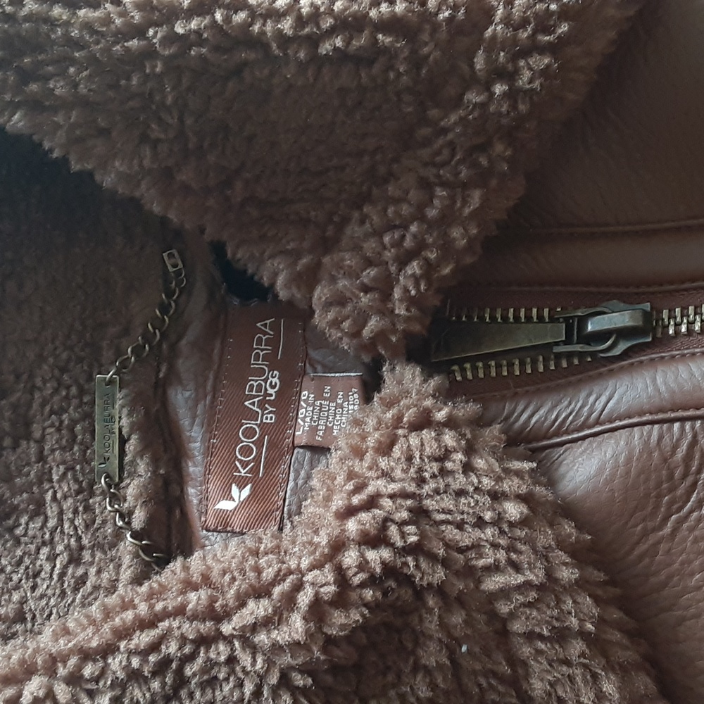 Koolaburra by UGG Motorcycle Shearling Jacket, Brown - Picture 6 of 8
